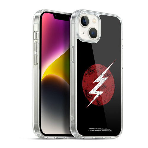 The Flash TV Series Logos Distressed Look Soft Gel Case for Apple iPhone 14 Plus & MagSafe