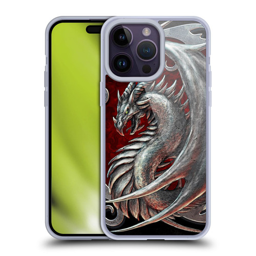 Christos Karapanos Dragons 2 Talisman Silver Soft Gel Case for Apple iPhone 14 Pro Max