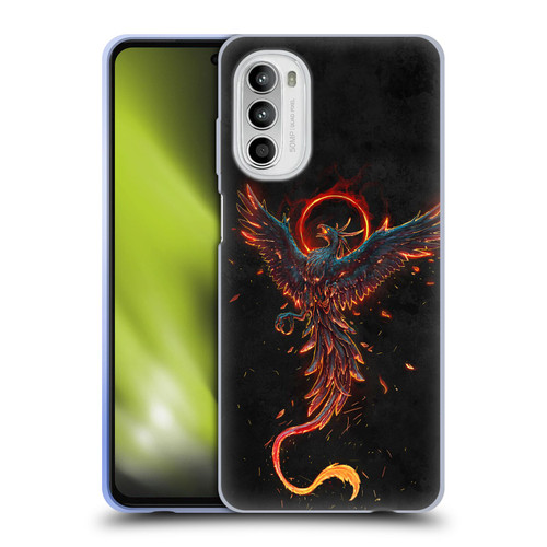 Christos Karapanos Mythical Art Black Phoenix Soft Gel Case for Motorola Moto G52