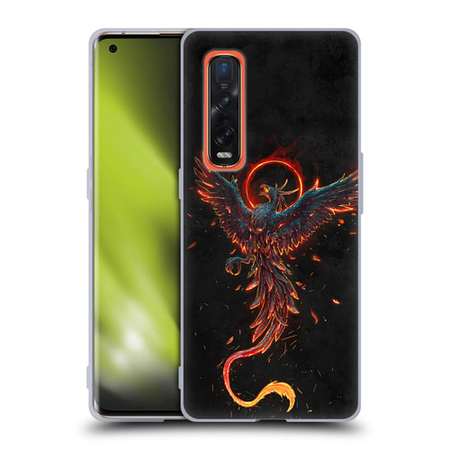 Christos Karapanos Mythical Art Black Phoenix Soft Gel Case for OPPO Find X2 Pro 5G