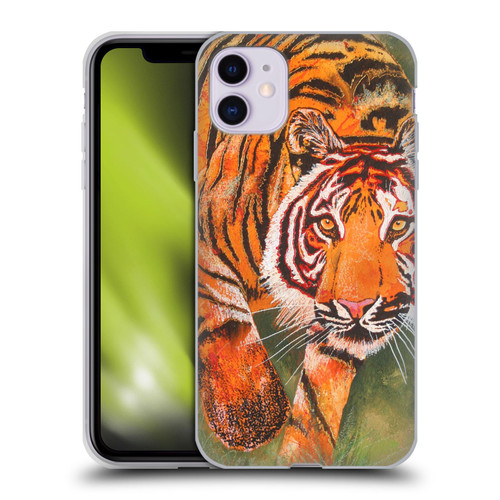 Graeme Stevenson Assorted Designs Tiger 1 Soft Gel Case for Apple iPhone 11