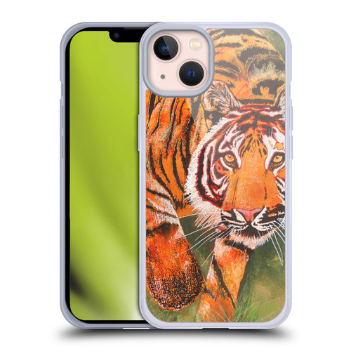 Graeme Stevenson Assorted Designs Tiger 1 Soft Gel Case for Apple iPhone 13