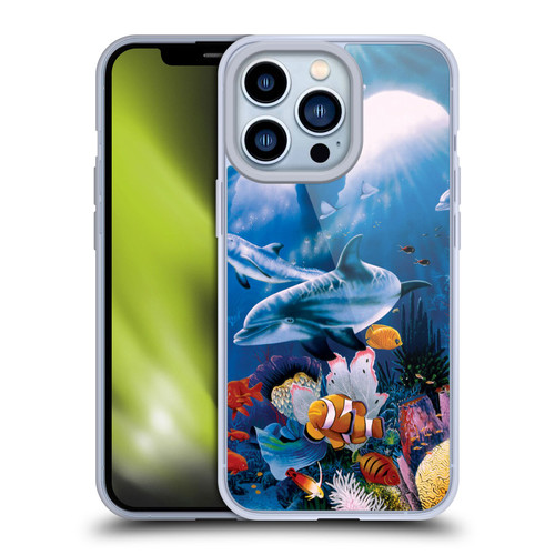Graeme Stevenson Assorted Designs Dolphins Soft Gel Case for Apple iPhone 13 Pro