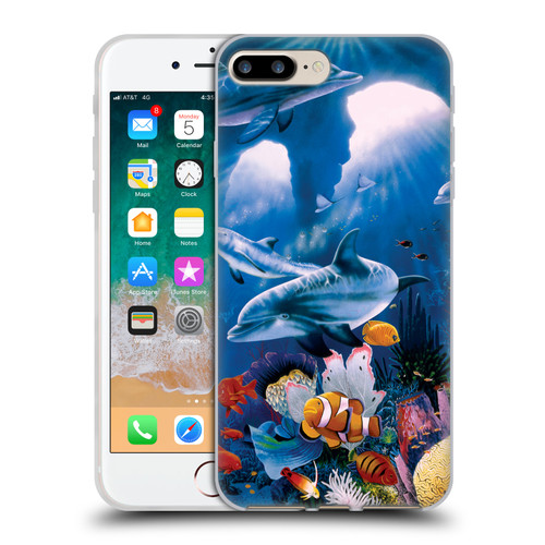 Graeme Stevenson Assorted Designs Dolphins Soft Gel Case for Apple iPhone 7 Plus / iPhone 8 Plus