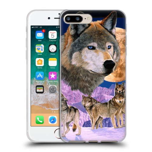 Graeme Stevenson Assorted Designs Wolves Soft Gel Case for Apple iPhone 7 Plus / iPhone 8 Plus