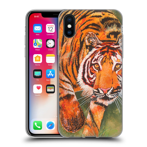 Graeme Stevenson Assorted Designs Tiger 1 Soft Gel Case for Apple iPhone X / iPhone XS