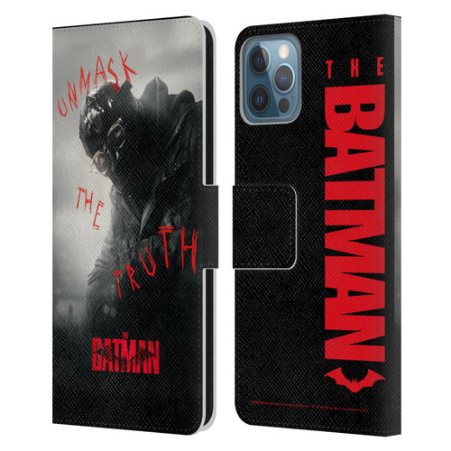 The Batman Posters Riddler Unmask The Truth Leather Book Wallet Case Cover For Apple iPhone 12 / iPhone 12 Pro
