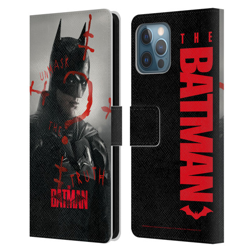 The Batman Posters Unmask The Truth Leather Book Wallet Case Cover For Apple iPhone 12 Pro Max