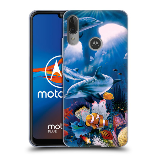 Graeme Stevenson Assorted Designs Dolphins Soft Gel Case for Motorola Moto E6 Plus