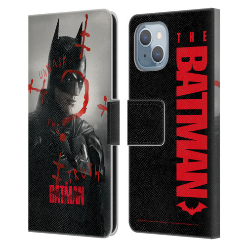 The Batman Posters Unmask The Truth Leather Book Wallet Case Cover For Apple iPhone 14
