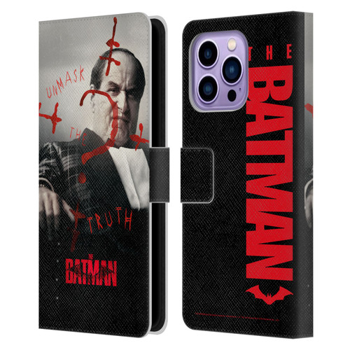 The Batman Posters Penguin Unmask The Truth Leather Book Wallet Case Cover For Apple iPhone 14 Pro Max