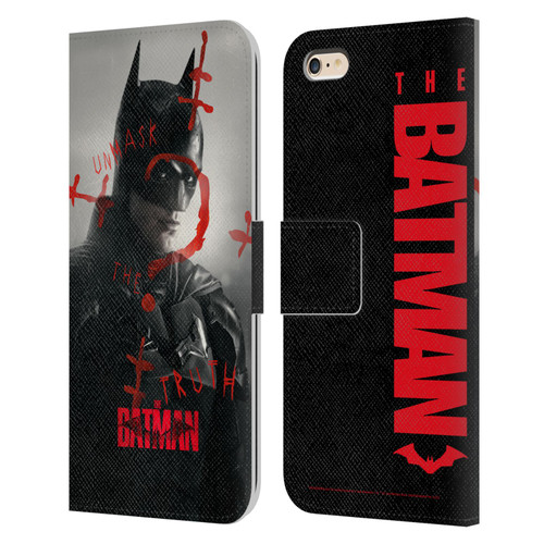 The Batman Posters Unmask The Truth Leather Book Wallet Case Cover For Apple iPhone 6 Plus / iPhone 6s Plus