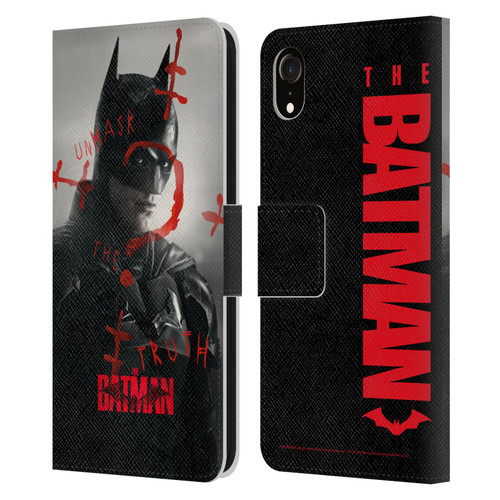 The Batman Posters Unmask The Truth Leather Book Wallet Case Cover For Apple iPhone XR