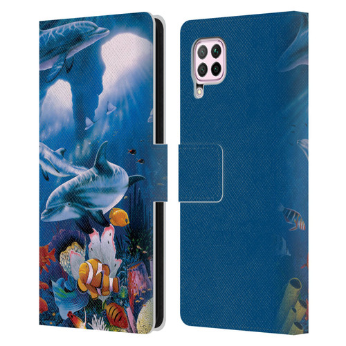 Graeme Stevenson Assorted Designs Dolphins Leather Book Wallet Case Cover For Huawei Nova 6 SE / P40 Lite