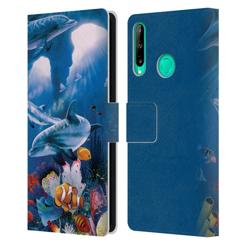 Graeme Stevenson Assorted Designs Dolphins Leather Book Wallet Case Cover For Huawei P40 lite E