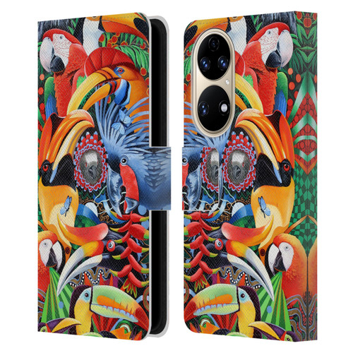 Graeme Stevenson Assorted Designs Birds 2 Leather Book Wallet Case Cover For Huawei P50