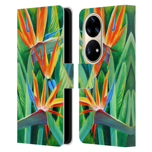 Graeme Stevenson Assorted Designs Birds Of Paradise Leather Book Wallet Case Cover For Huawei P50 Pro