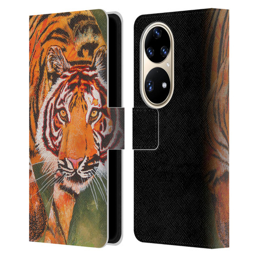 Graeme Stevenson Assorted Designs Tiger 1 Leather Book Wallet Case Cover For Huawei P50 Pro