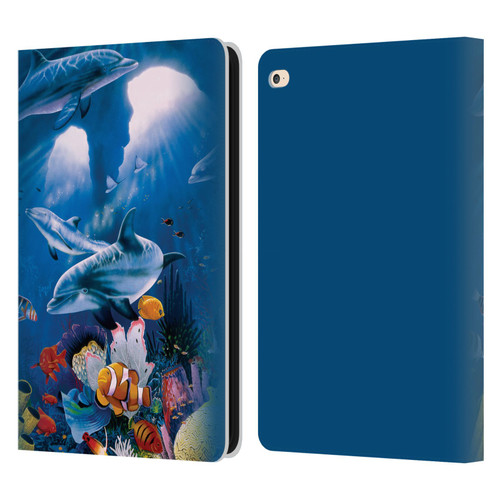 Graeme Stevenson Assorted Designs Dolphins Leather Book Wallet Case Cover For Apple iPad Air 2 (2014)