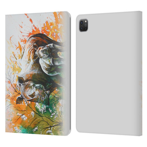 Graeme Stevenson Assorted Designs Rhino Leather Book Wallet Case Cover For Apple iPad Pro 11 2020 / 2021 / 2022