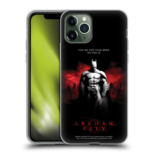 Batman Arkham City Graphics Batman Not Safe Here Soft Gel Case for Apple iPhone 11 Pro