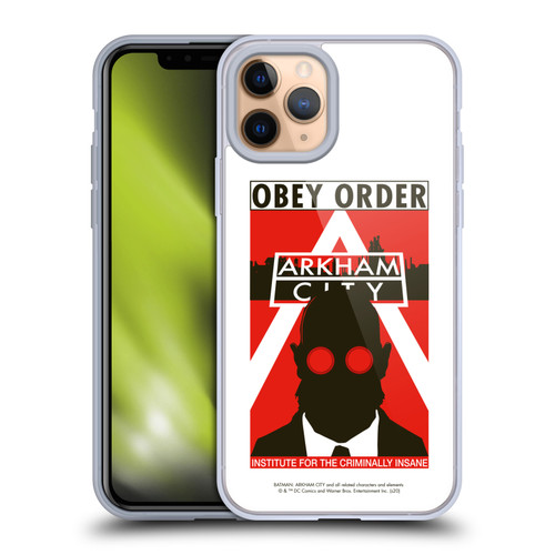 Batman Arkham City Graphics Hugo Strange Obey Order Soft Gel Case for Apple iPhone 11 Pro & MagSafe