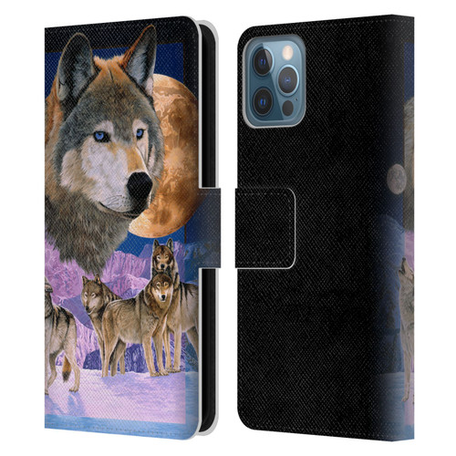 Graeme Stevenson Assorted Designs Wolves Leather Book Wallet Case Cover For Apple iPhone 12 / iPhone 12 Pro