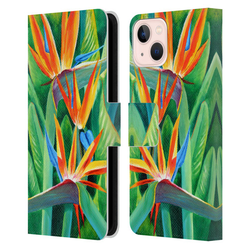 Graeme Stevenson Assorted Designs Birds Of Paradise Leather Book Wallet Case Cover For Apple iPhone 13