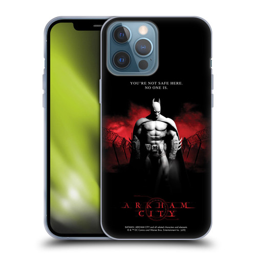 Batman Arkham City Graphics Batman Not Safe Here Soft Gel Case for Apple iPhone 13 Pro Max