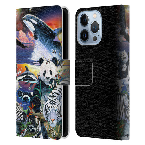 Graeme Stevenson Assorted Designs Animals Leather Book Wallet Case Cover For Apple iPhone 13 Pro