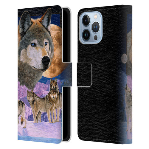 Graeme Stevenson Assorted Designs Wolves Leather Book Wallet Case Cover For Apple iPhone 13 Pro Max