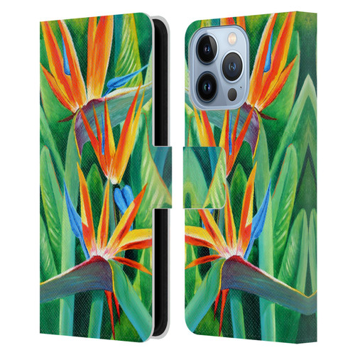 Graeme Stevenson Assorted Designs Birds Of Paradise Leather Book Wallet Case Cover For Apple iPhone 13 Pro