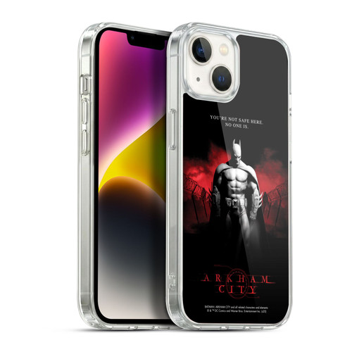 Batman Arkham City Graphics Batman Not Safe Here Soft Gel Case for Apple iPhone 14 Plus