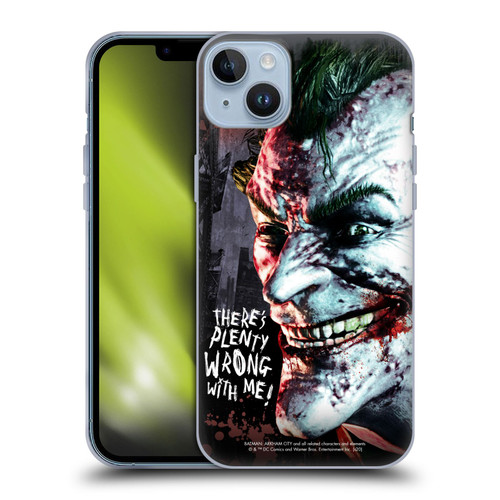 Batman Arkham City Graphics Joker Wrong With Me Soft Gel Case for Apple iPhone 14 Plus