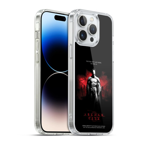 Batman Arkham City Graphics Batman Not Safe Here Soft Gel Case for Apple iPhone 14 Pro Max & MagSafe