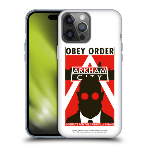 Batman Arkham City Graphics Hugo Strange Obey Order Soft Gel Case for Apple iPhone 14 Pro Max