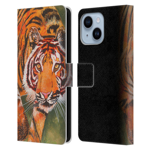 Graeme Stevenson Assorted Designs Tiger 1 Leather Book Wallet Case Cover For Apple iPhone 14 Plus