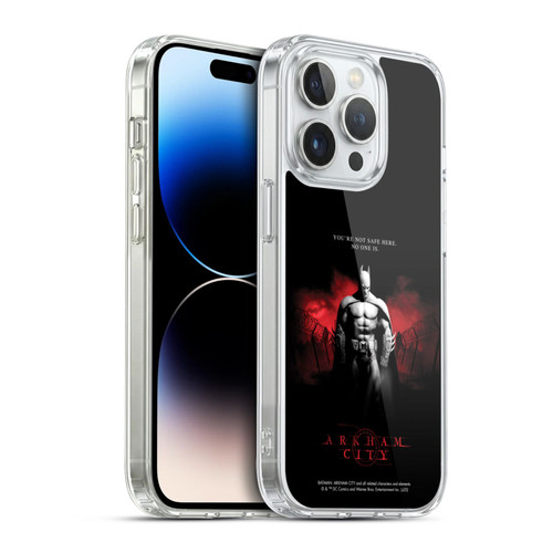Batman Arkham City Graphics Batman Not Safe Here Soft Gel Case for Apple iPhone 14 Pro