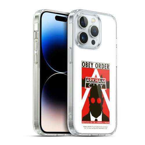 Batman Arkham City Graphics Hugo Strange Obey Order Soft Gel Case for Apple iPhone 14 Pro