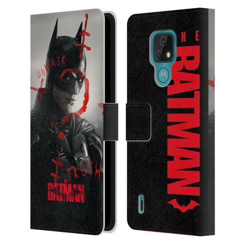 The Batman Posters Unmask The Truth Leather Book Wallet Case Cover For Motorola Moto E7