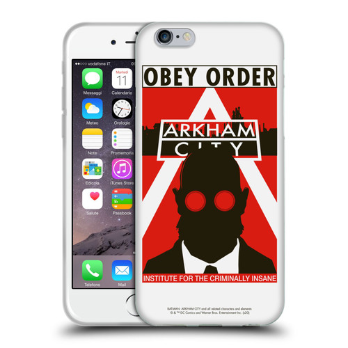 Batman Arkham City Graphics Hugo Strange Obey Order Soft Gel Case for Apple iPhone 6 / iPhone 6s