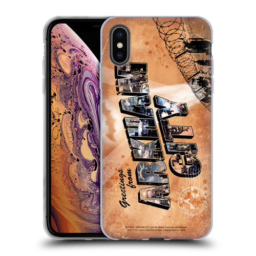 Batman Arkham City Graphics Postcard Soft Gel Case for Apple iPhone XS Max