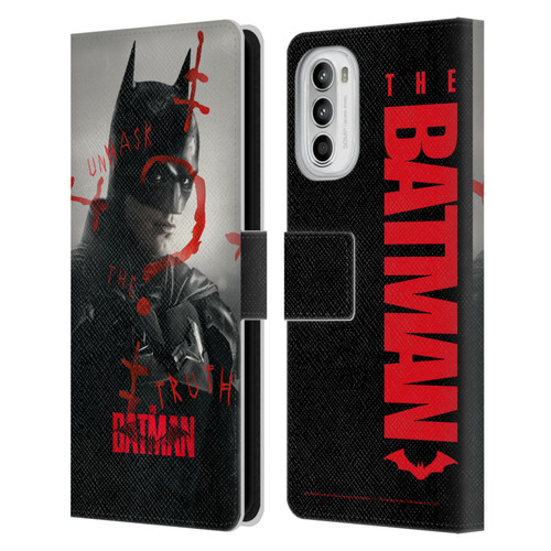 The Batman Posters Unmask The Truth Leather Book Wallet Case Cover For Motorola Moto G52