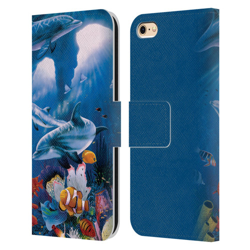 Graeme Stevenson Assorted Designs Dolphins Leather Book Wallet Case Cover For Apple iPhone 6 / iPhone 6s