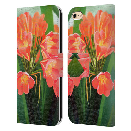 Graeme Stevenson Assorted Designs Flowers 2 Leather Book Wallet Case Cover For Apple iPhone 6 / iPhone 6s