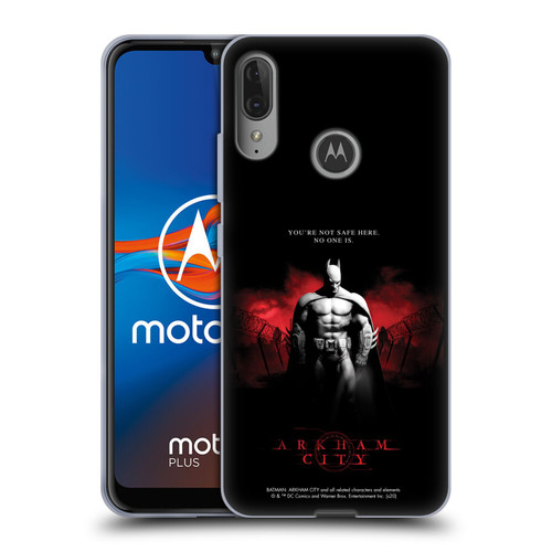 Batman Arkham City Graphics Batman Not Safe Here Soft Gel Case for Motorola Moto E6 Plus