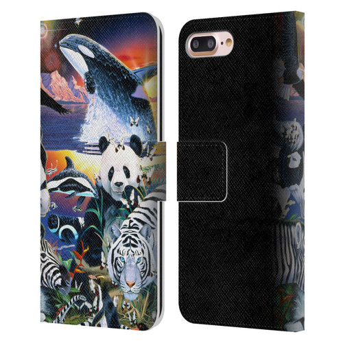 Graeme Stevenson Assorted Designs Animals Leather Book Wallet Case Cover For Apple iPhone 7 Plus / iPhone 8 Plus