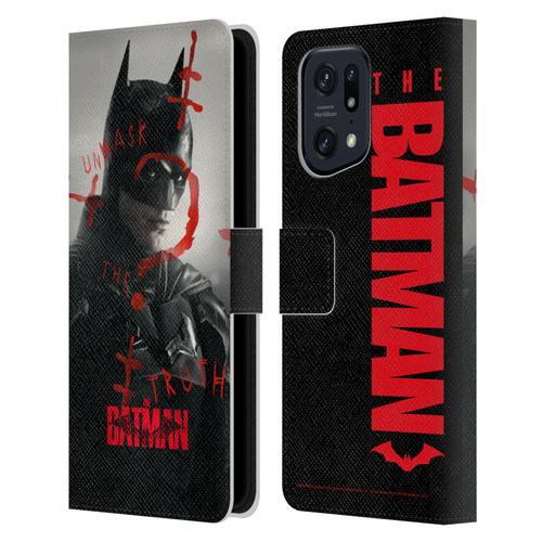 The Batman Posters Unmask The Truth Leather Book Wallet Case Cover For OPPO Find X5 Pro