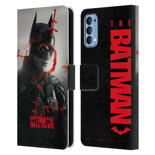 The Batman Posters Unmask The Truth Leather Book Wallet Case Cover For OPPO Reno 4 5G