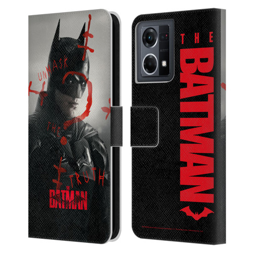 The Batman Posters Unmask The Truth Leather Book Wallet Case Cover For OPPO Reno8 4G